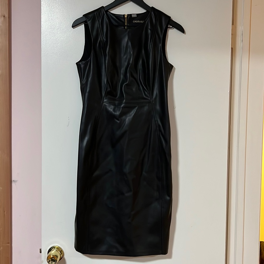 Calvin Klein Faux Leather Dress
